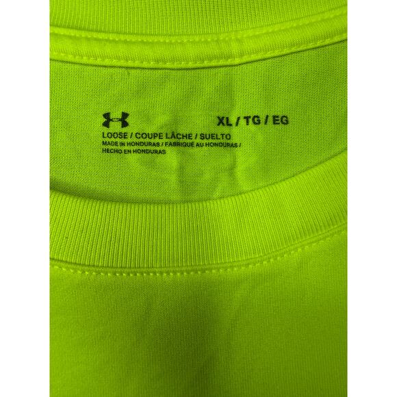 Under Armour Women’s XL Bright Lime Green Athletic T-Shirt Loose Fit Top - Picture 5 of 8